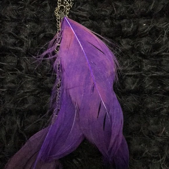 Purple Feather Earrings - Picture 11 of 16